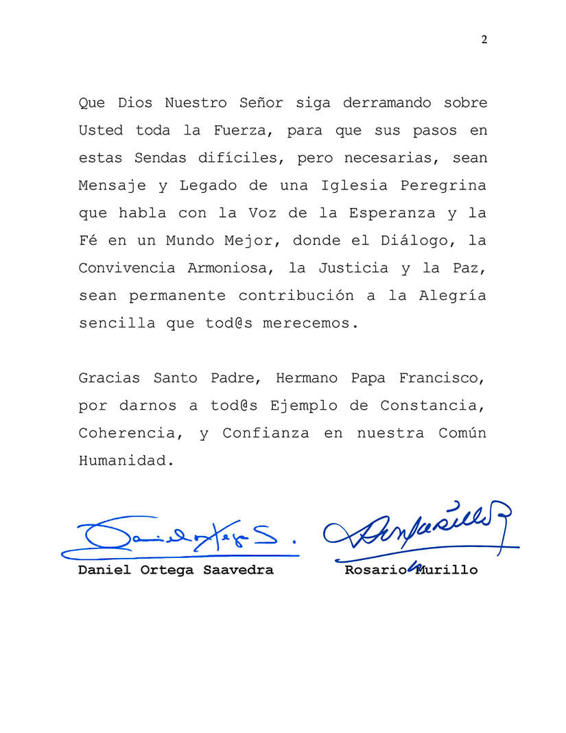 nicaragua saluda seis años de historico pontificado del papa francisco